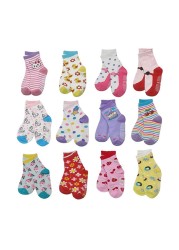 Non-Slip Baby Socks 12 Pairs with Grip for Boys Girls Toddler Infant Kids Anti-Slip Cotton Crew Socks 1-7 Years