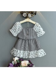 2022 girls suit summer fashion 2pcs baby kids children's clothing set T-shirt shirt short skirt skirt casual sets boutique girl