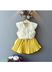 2022 girls suit summer fashion 2pcs baby kids children's clothing set T-shirt shirt short skirt skirt casual sets boutique girl