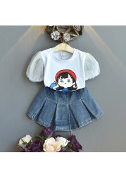 2022 girls suit summer fashion 2pcs baby kids children's clothing set T-shirt shirt short skirt skirt casual sets boutique girl