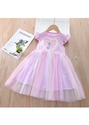 Summer Beautiful Kids Dresses For Girls Lace Princess Dress Frozen Elsa Party Costume Korean Kids Clothes Vestidos Toddler