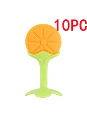 10pcs Fruit Baby Silicone Teether Baby Accessories Newborn Personalized Pacifier Cute DIY Teething BPA Free Toys for Kids