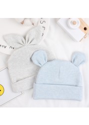 Newborn cotton hat rabbit ears bear ears hat lovely spring summer baby hat suitable for 0-6 months old baby