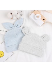 Newborn cotton hat rabbit ears bear ears hat lovely spring summer baby hat suitable for 0-6 months old baby