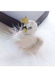 Princess Plush Swan Hair Clip Hairgrips For Girls Kids Hair Clips Hairpins Barrette Children Headwear Kawaii Hair Accessories