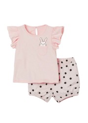 Kids Summer Clothes Girls Unicorn Sets Children Printing Tops Pants Suits Princess Girl Floral T-shirt Elastic Pant Set 2-7Y