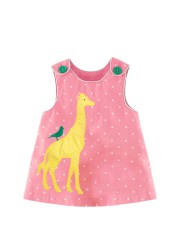 Girls Summer Dress Kids Cotton Sleeveless Dresses Children Dots Animal Pattern Princess Dress Baby Girl Casual Clothes Cute Tutu