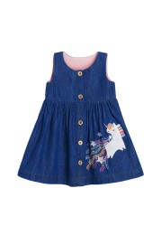 Girls Summer Dress Kids Cotton Sleeveless Dresses Children Dots Animal Pattern Princess Dress Baby Girl Casual Clothes Cute Tutu