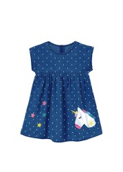 Girls Summer Dress Kids Cotton Sleeveless Dresses Children Dots Animal Pattern Princess Dress Baby Girl Casual Clothes Cute Tutu