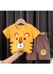 Seieroad Summer Children's Clothing Cartoon Unicorn Boys T-shirt + Pants Short Sleeve Children Clothing Set Teenage Tracksuit