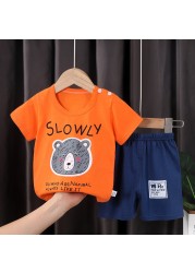 Seieroad Summer Children's Clothing Cartoon Unicorn Boys T-shirt + Pants Short Sleeve Children Clothing Set Teenage Tracksuit