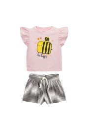 Kids Summer Clothes Boys Girls Cotton T-Shirts Sets Princess Girl Unicorn Printing Suits Children Boy Lapel Tops Pants Clothes