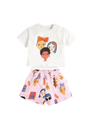 Kids Summer Clothes Boys Girls Cotton T-Shirts Sets Princess Girl Unicorn Printing Suits Children Boy Lapel Tops Pants Clothes