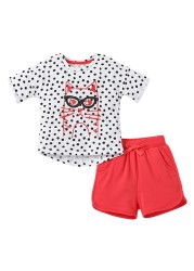 Kids Summer Clothes Boys Girls Cotton T-Shirts Sets Princess Girl Unicorn Printing Suits Children Boy Lapel Tops Pants Clothes