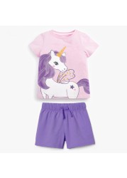 Kids Summer Clothes Boys Girls Cotton T-Shirts Sets Princess Girl Unicorn Printing Suits Children Boy Lapel Tops Pants Clothes