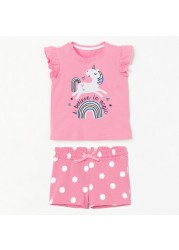 Kids Summer Clothes Boys Girls Cotton T-Shirts Sets Princess Girl Unicorn Printing Suits Children Boy Lapel Tops Pants Clothes