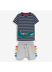 Kids Summer Clothes Boys Girls Cotton T-Shirts Sets Princess Girl Unicorn Printing Suits Children Boy Lapel Tops Pants Clothes