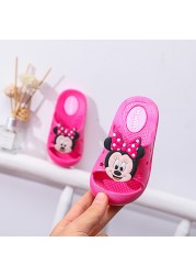 Disney Summer New Frozen Princess Slippers Non-slip Home Indoor Boys Mickey Mouse Cute Princess Off-Beach Shoes