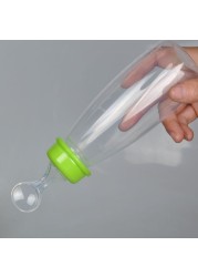 Newborn Baby Silicone Feeding Bottle Training Rice Spoon Baby Cereal Food Supplement Safe Tableware