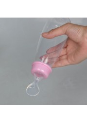 Newborn Baby Silicone Feeding Bottle Training Rice Spoon Baby Cereal Food Supplement Safe Tableware