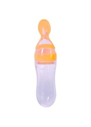 Newborn Baby Silicone Feeding Bottle Training Rice Spoon Baby Cereal Food Supplement Safe Tableware