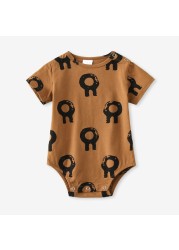 Infant Baby Boy Girl Romper Spring Summer Newborn Button Printed Jumpsuit Casual Long Sleeve Baby Boy Outfits Clothes Autumn