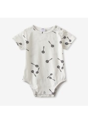 Infant Baby Boy Girl Romper Spring Summer Newborn Button Printed Jumpsuit Casual Long Sleeve Baby Boy Outfits Clothes Autumn