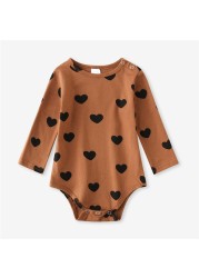 Infant Baby Boy Girl Romper Spring Summer Newborn Button Printed Jumpsuit Casual Long Sleeve Baby Boy Outfits Clothes Autumn