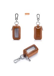 DIDE Vintage Car Genuine Leather Mini Key Bag Coin Purse Wallets Men Women Keys Organizer Keychain Double Zipper Key Cover