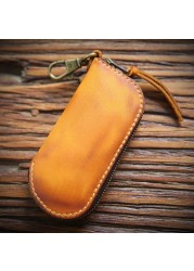 Leather Home Nanny Key Ring Zipper Key Case Key Case Bag Organizer Wallet Keychain