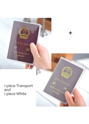 2pcs Travel Waterproof Dirt Passport Holder Cover Wallet Transparent PVC ID Card Holders Business Credit Card Holder Pouch