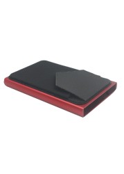 Slim Aluminum Wallet With Elastic Back Pouch ID Credit Card Holder Mini Rfid Wallet Automatic Pop Up Bank Card