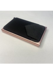 Slim Aluminum Wallet With Elastic Back Pouch ID Credit Card Holder Mini Rfid Wallet Automatic Pop Up Bank Card