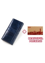 New Fashion Women's Leather Wallet Genuine Leather Women Wallet With Clip Card Holder Business Card Holder