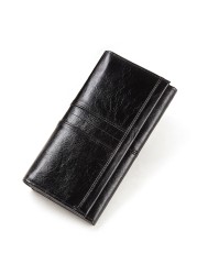 New Fashion Women's Leather Wallet Genuine Leather Women Wallet With Clip Card Holder Business Card Holder