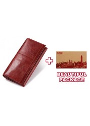 New Fashion Women's Leather Wallet Genuine Leather Women Wallet With Clip Card Holder Business Card Holder