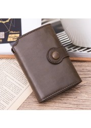 Card Holder with RFID Button for Men, Card Holder with Wallet Black, Metal, Aluminum, Auto Pop Up, Wallet Black