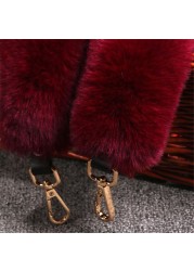 120cm Replacement Bag Belt Faux Fur Straps Handle for Purse Belts Bag Accessories Golden Buckle A119