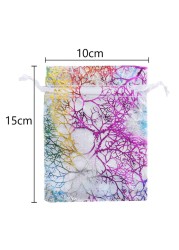 100pcs/lot Colorful Organza Drawstring Bags Pouch Bag Jewelry Packaging Bags Wedding Gift Bags