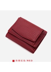 2022 News Japanese Leather Lady's Wallet Personalized First Letter Hot Stamping Card Bag Short ins Hot Leather Zero Wallet