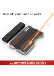 SEMORID-Multifunctional Anti-theft Anti-Rfid Metal Card Holder for Men,Small Smart Simple Wallet