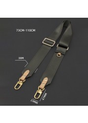 Large wide canvas strap nylon strap luxury designer shoulder bag strap replacement with genuine leather handbag accessory parts