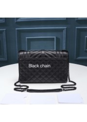 2020 senior brand designer high-quality chain diagonal real purse multi-plaid wallet diagonal real purse fashion new shoulder ba