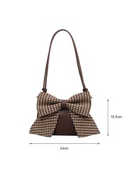 Women Shoulder Bags Fashion Shoulder Messenger Crossbody Bag Big Bowknot PU Leather Small Square Bag Travel Clutch