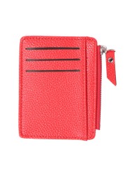 Fashion Women Solid Color Multi Slot Credit Card Holder Portable PU Leather Mini Coin Purse Multifunction Zipper Wallet