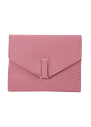 Fashion Women Solid Color Multi Slot Credit Card Holder Portable PU Leather Mini Coin Purse Multifunction Zipper Wallet