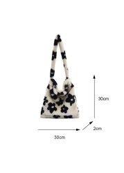 2021 Autumn Winter Female Plush Portable Women Handbag Vintage Animal Print Shoulder Bags Travel Bags