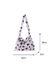 2021 Autumn Winter Female Plush Portable Women Handbag Vintage Animal Print Shoulder Bags Travel Bags