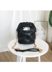 101484 Fashion Classic Trendy Luxury Design Chain Bag Double Shoulder Bag Bucket Bag Top Layer Sheepskin Women Bag 6