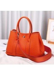 2020 100% Genuine Leather Luxury Women Tote Bag Famous Brand Garden Party Handbag Cowhide Bag Lady Classic Shoulder Bag